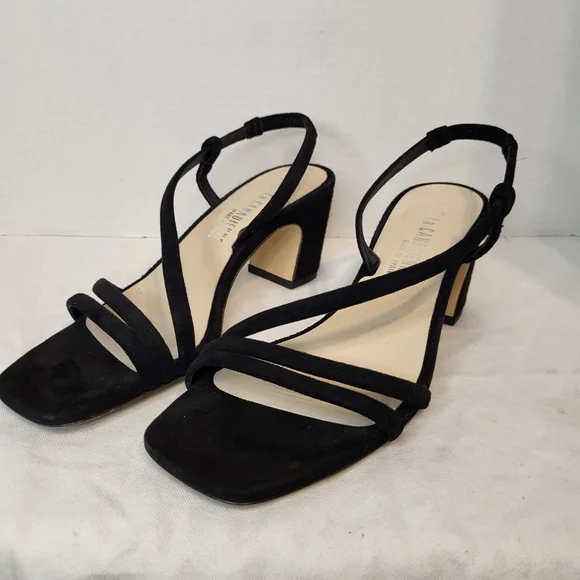 La Canadienne Pola black suede square stappy sandal 36 Stuart Weitzman soirée 35 - Picture 2 of 16